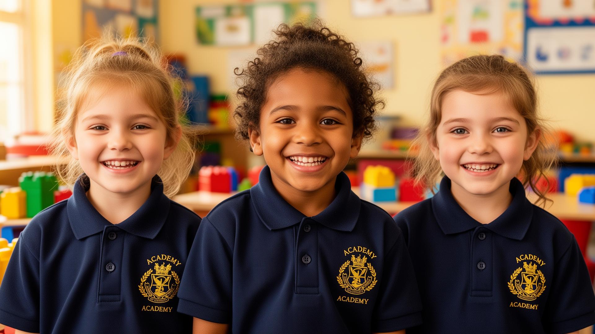 Smiling children in JKA uniforms